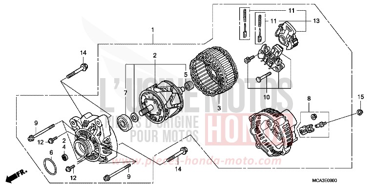 GENERATRICE de Gold Wing BILLET SILVER METALLIC (NHA27B) de 2005